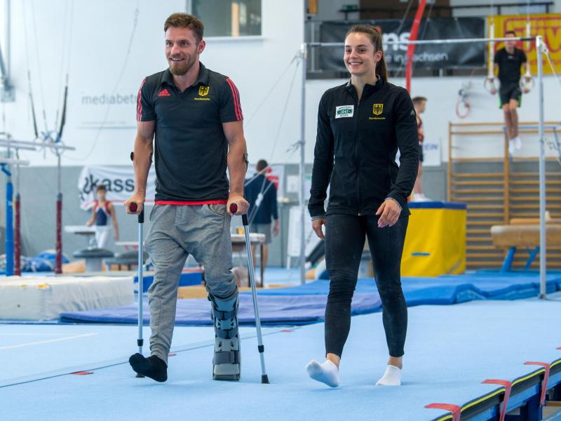 Die Turner Andreas Bretschneider und Pauline Schäfer sind derzeit verletzt Die Turner Andreas Bretschneider und Pauline Schäfer sind derzeit verletzt