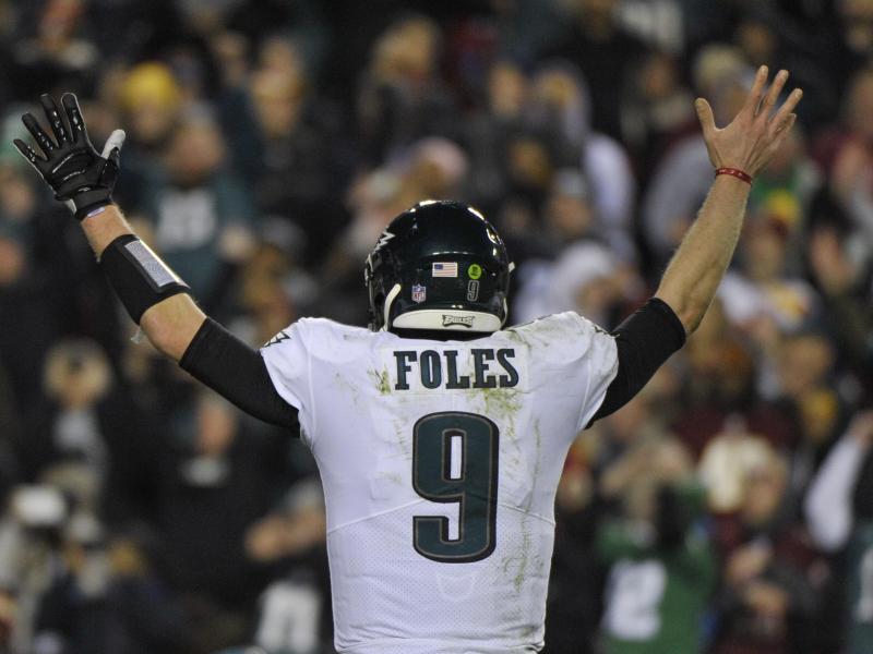 Eagles-Quarterback Nick Foles feiert einen Touchdown Eagles-Quarterback Nick Foles feiert einen Touchdown