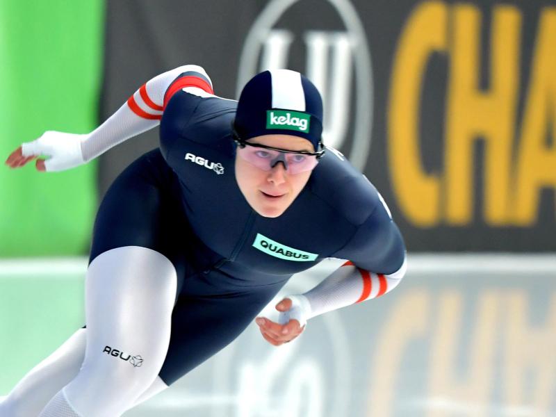 Über 500 Meter holte Vanessa Herzog bei der WM in Inzell den Sieg Über 500 Meter holte Vanessa Herzog bei der WM in Inzell den Sieg