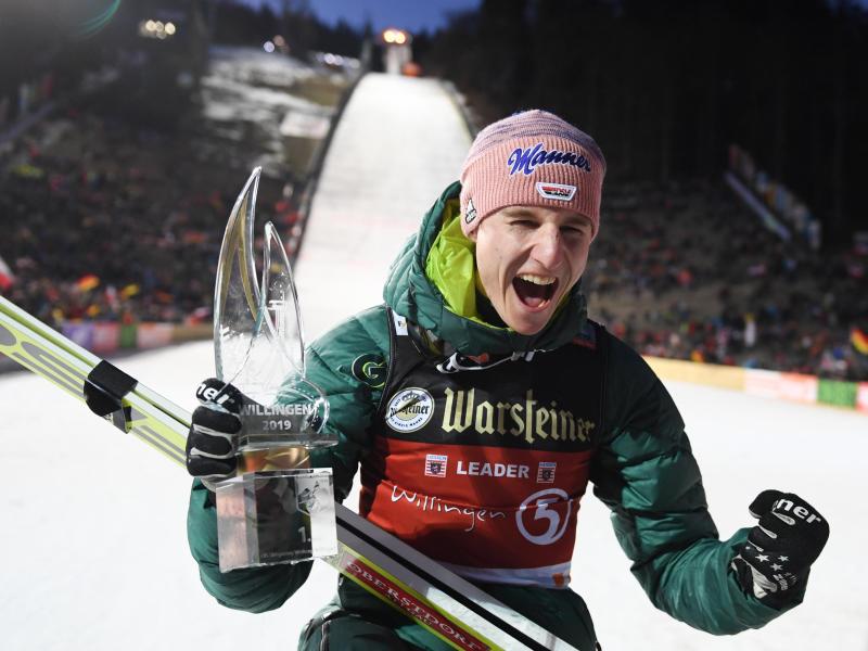 Will auch in Seefeld ausgelassen feiern: Skispringer Karl Geiger aus Deutschland Will auch in Seefeld ausgelassen feiern: Skispringer Karl Geiger aus Deutschland
