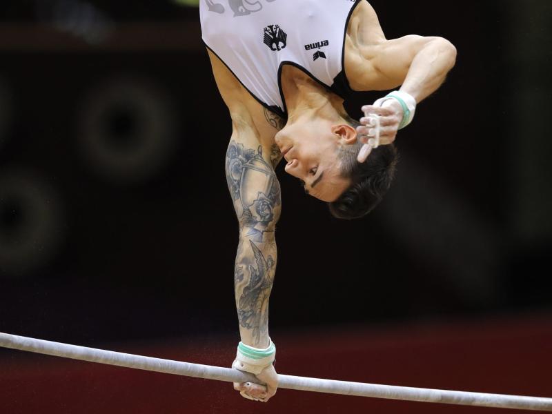 Marcel Nguyen kam mit 82,864 Punkten beim Turn-Weltcup in Stuttgart auf den vierten Rang Marcel Nguyen kam mit 82,864 Punkten beim Turn-Weltcup in Stuttgart auf den vierten Rang