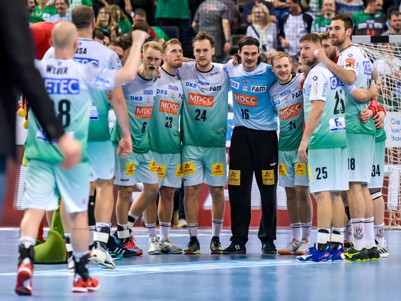 Magdeburgs Spieler feiern den Last-Second-Sieg im Final Four Magdeburgs Spieler feiern den Last-Second-Sieg im Final Four