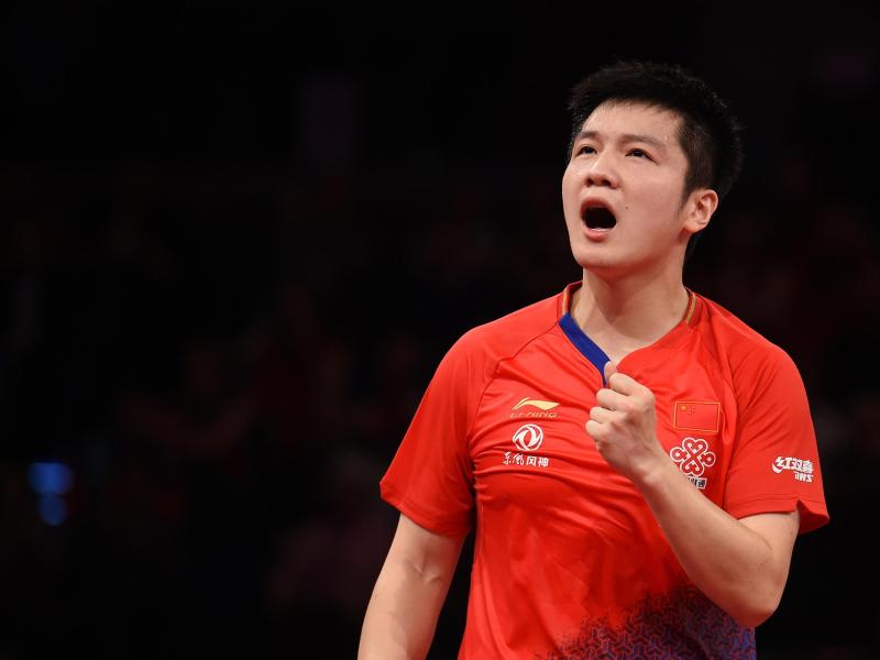 Hat die German Open gewonnen: Der Chinese Fan Zhendong jubelt Hat die German Open gewonnen: Der Chinese Fan Zhendong jubelt