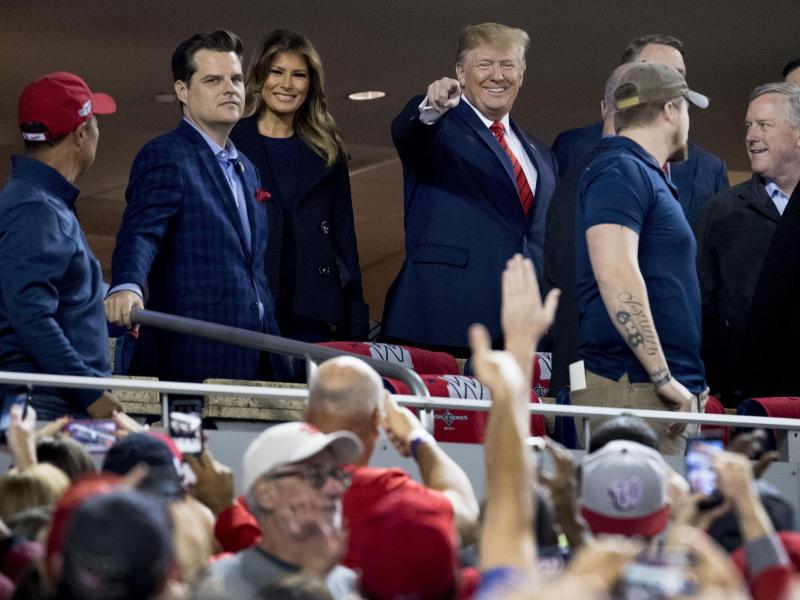 Ehrengäste: Donald Trump und Frau Melania beim Baseball in Washington Ehrengäste: Donald Trump und Frau Melania beim Baseball in Washington