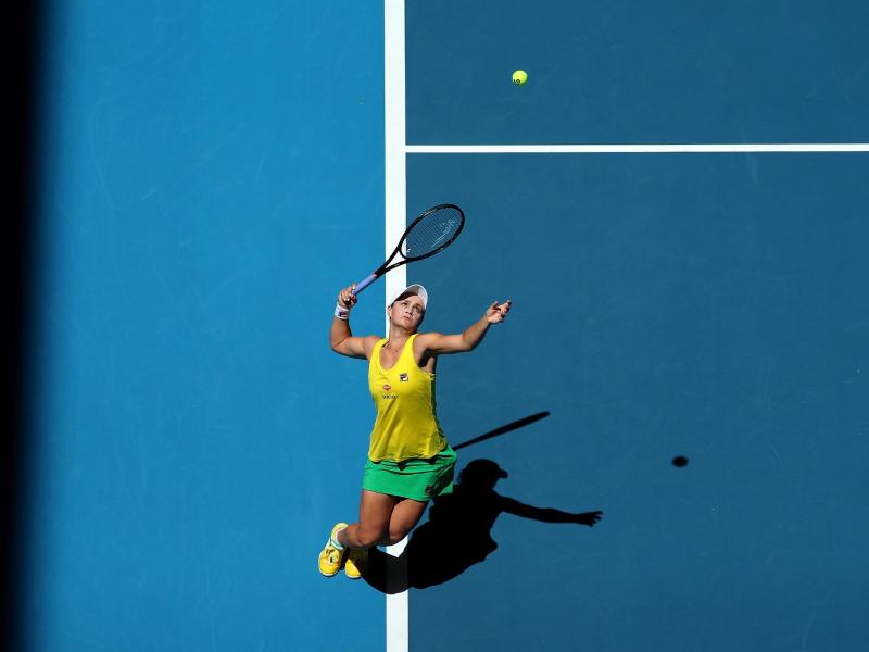 Setzte sich klar in zwei Sätzen gegen Caroline Garcia durch: Ashleigh Barty in Aktion Setzte sich klar in zwei Sätzen gegen Caroline Garcia durch: Ashleigh Barty in Aktion