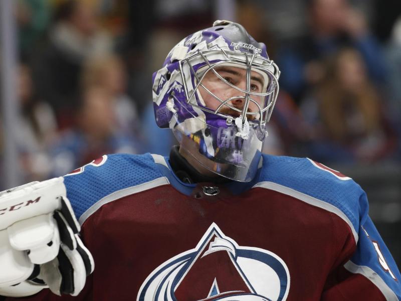 Musste verletzt ausgewechselt werden: Goalie Philipp Grubauer von den Colorado Avalanche Musste verletzt ausgewechselt werden: Goalie Philipp Grubauer von den Colorado Avalanche
