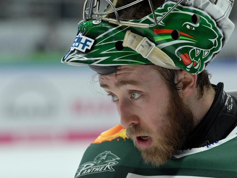 Steht weiter für die Augsburger Panther im Tor: Olivier Roy Steht weiter für die Augsburger Panther im Tor: Olivier Roy