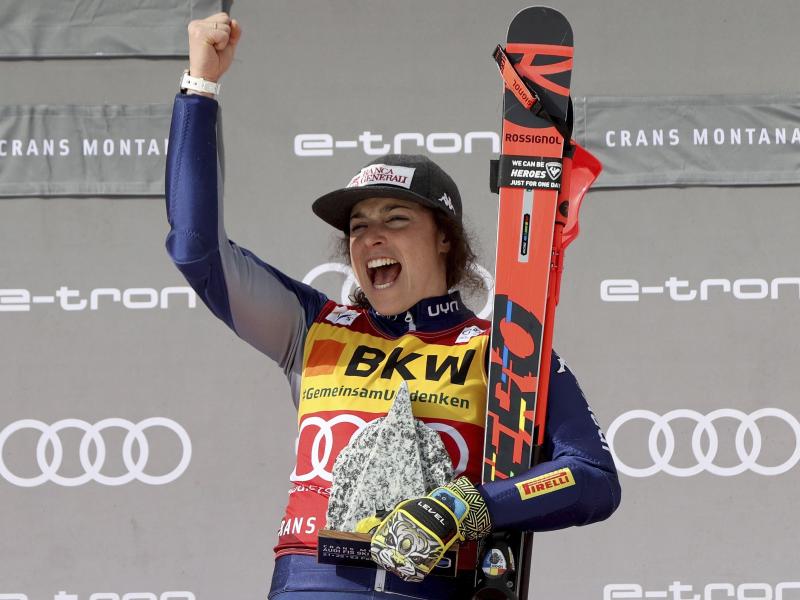 Sicherte sich den alpinen Ski-Gesamtweltcup: Federica Brignone aus Italien. Foto: Alessandro Trovati/AP/dpa Sicherte sich den alpinen Ski-Gesamtweltcup: Federica Brignone aus Italien. Foto: Alessandro Trovati/AP/dpa