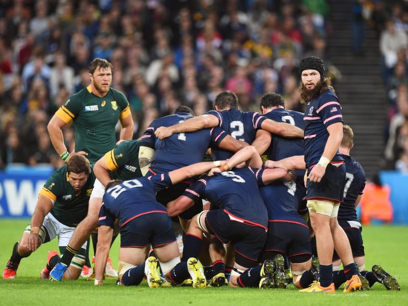 USA Rugby meldet Insolvenz an: Das Rugbyteam der USA beim World Cup 2015 im Spiel gegen Südafrika. Foto: Facundo Arrizabalaga/epa/dpa USA Rugby meldet Insolvenz an: Das Rugbyteam der USA beim World Cup 2015 im Spiel gegen Südafrika. Foto: Facundo Arrizabalaga/epa/dpa