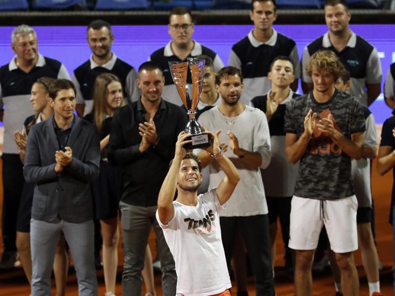 Sieg mit Nachgeschmack: Dominic Thiem (M.) beim Adria-Cup Sieg mit Nachgeschmack: Dominic Thiem (M.) beim Adria-Cup