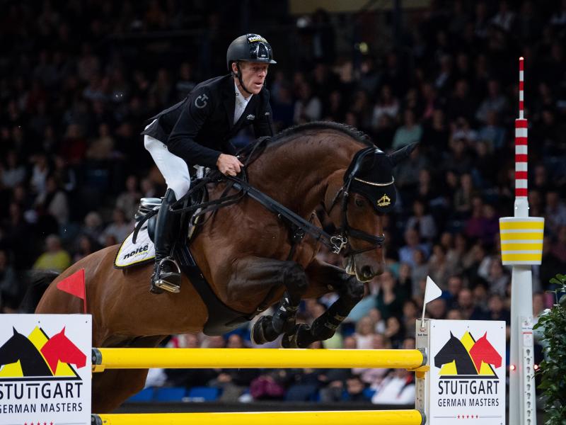 Marcus Ehning beim Großen Preis von Stuttgart im Jahr 2019 Marcus Ehning beim Großen Preis von Stuttgart im Jahr 2019