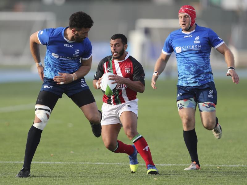 In Dubai traten Rugby-Teams Israels und der Vereinigten Arabischen Emirate in einem Freundschaftsspiel gegeneinander an In Dubai traten Rugby-Teams Israels und der Vereinigten Arabischen Emirate in einem Freundschaftsspiel gegeneinander an