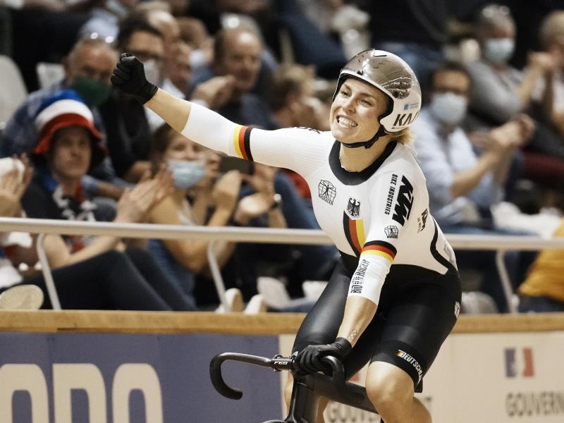 Emma Hinze führt bei den Frauen die Champions League im Bahnradsport die Sprint-Wertung an