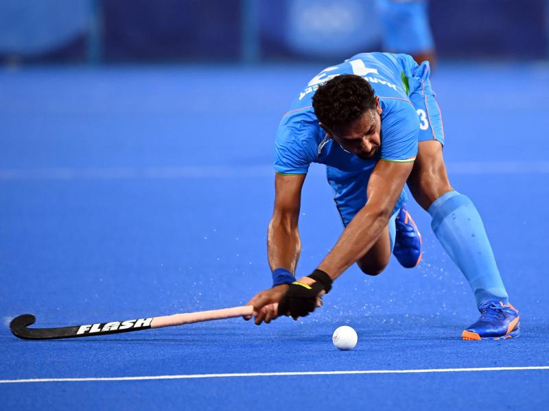 Der Inder Harmanpreet Singh erzielte zwei Tore gegen die deutschen Hockey-Herren