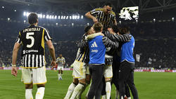 Juventus Turin feiert einen Sieg gegen die AS Rom