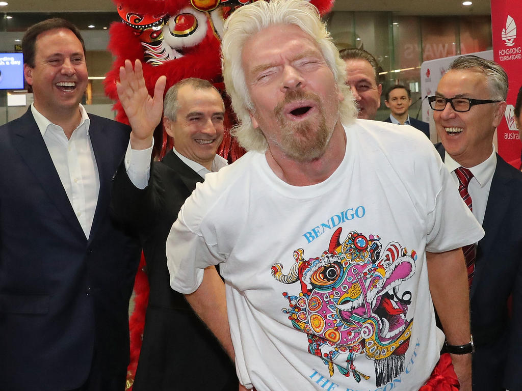 Richard Branson unterlief beim Grand Prix von Australien 2009 ein Fauxpas Richard Branson unterlief beim Grand Prix von Australien 2009 ein Fauxpas