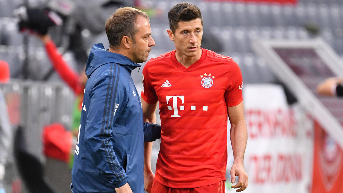 Hansi Flick und Robert Lewandowski eilen mit dem FC Bayern von Sieg zu Sieg Hansi Flick und Robert Lewandowski eilen mit dem FC Bayern von Sieg zu Sieg