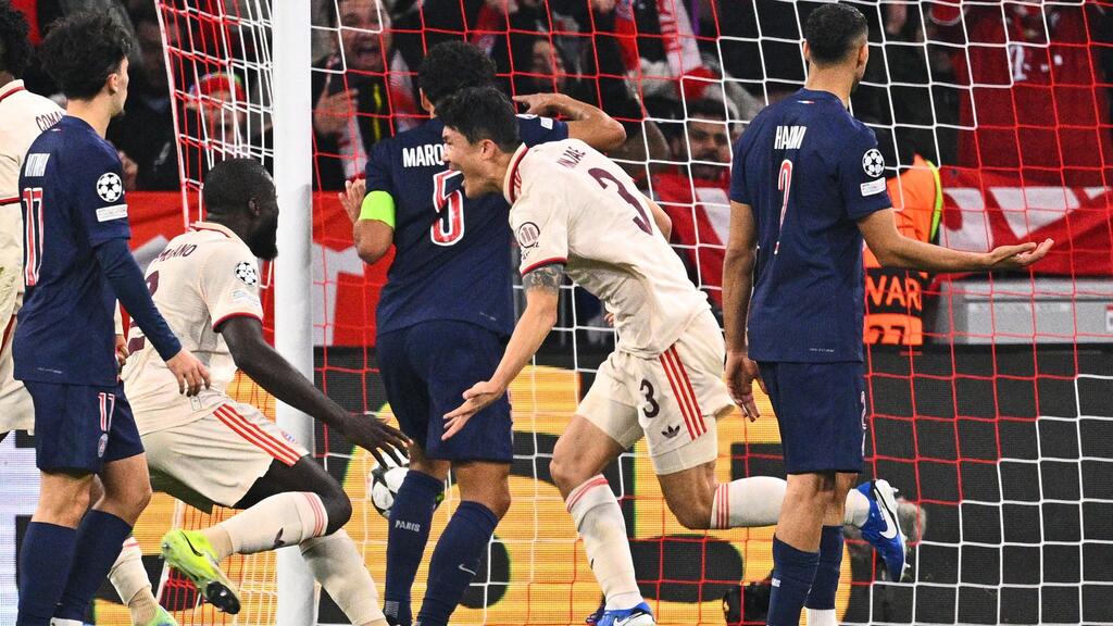 Bayern-Star Min-jae Kim (Mitte) jubelt über sein erstes Champions-League-Tor Bayern-Star Min-jae Kim (Mitte) jubelt über sein erstes Champions-League-Tor