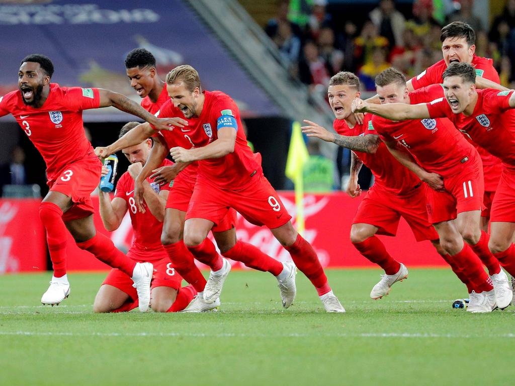 Los ingleses celebran el pase a cuartos de final del Mundial. (Foto: Getty)