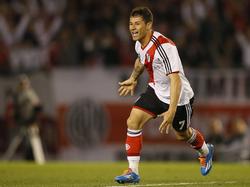 Rodrigo Mora celebrando un gol con el River Plate. (Foto: Imago)