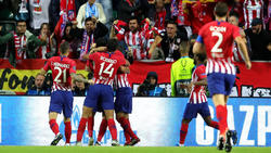 Los jugadores del Atlético celebran el gol de Diego Costa. (Foto: Getty)