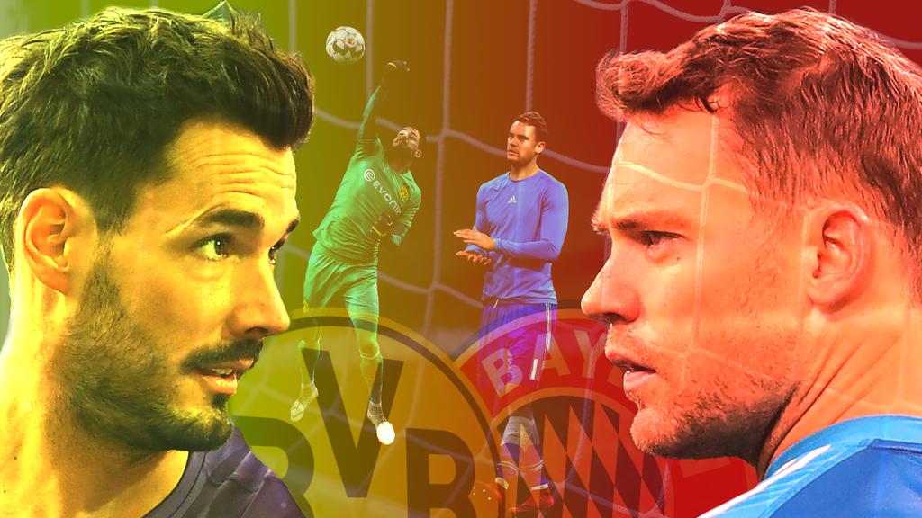 Roman Bürki (li.) vs. Manuel Neuer: Im Duell der Keeper liegt der BVB-Schlussmann zur Zeit vorn Roman Bürki (li.) vs. Manuel Neuer: Im Duell der Keeper liegt der BVB-Schlussmann zur Zeit vorn