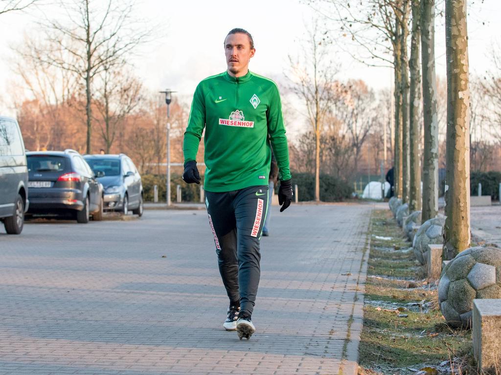 Werder-Angreifer Kruse musste das Training vorzeitig abbrechen Werder-Angreifer Kruse musste das Training vorzeitig abbrechen
