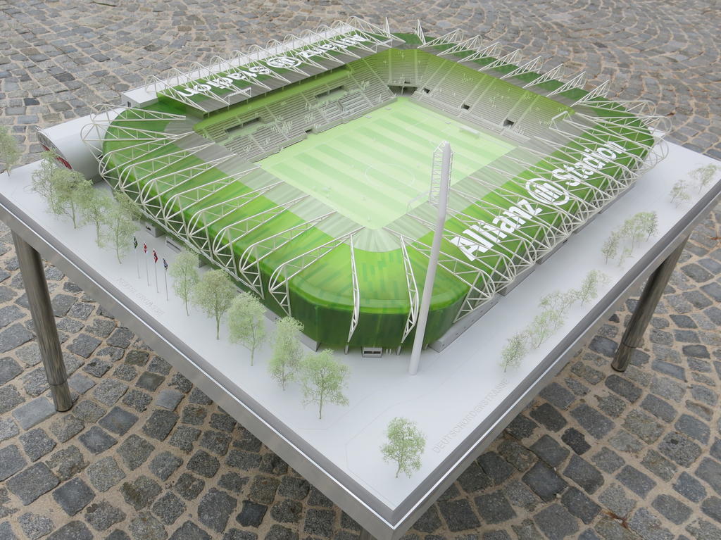Ein Modell des neuen Allianz Stadions