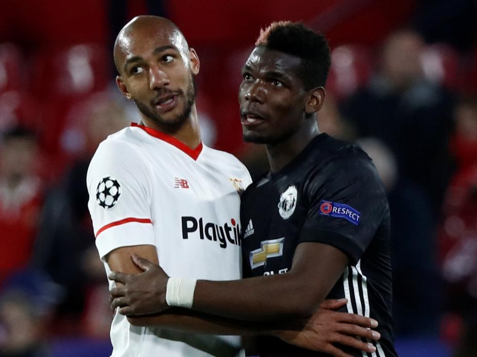 Pogba en el partido de ida contra el Sevilla. (Foto: Getty)