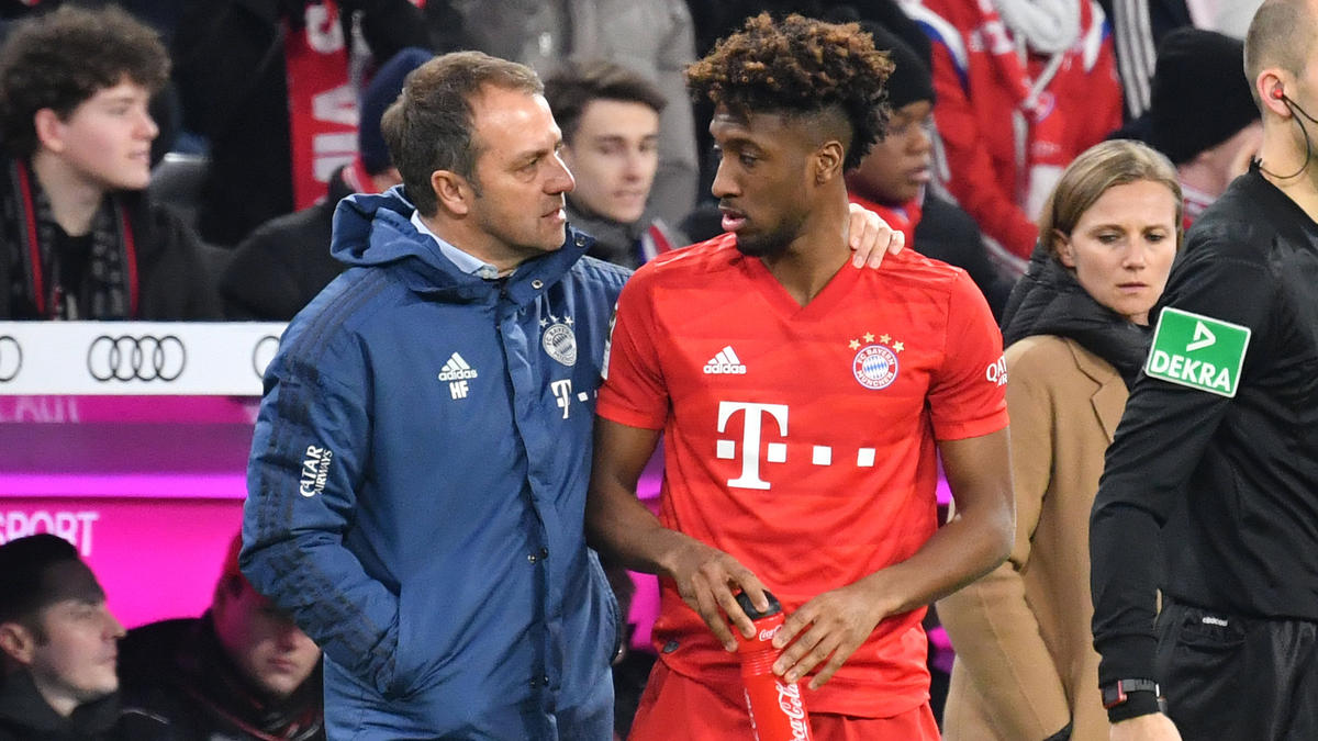 Hansi Flick (l.) kann wieder auf Kingsley Coman (r.) bauen Hansi Flick (l.) kann wieder auf Kingsley Coman (r.) bauen
