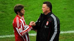 Einst Weggefährten beim FC Bayern: Thomas Müller und Louis van Gaal