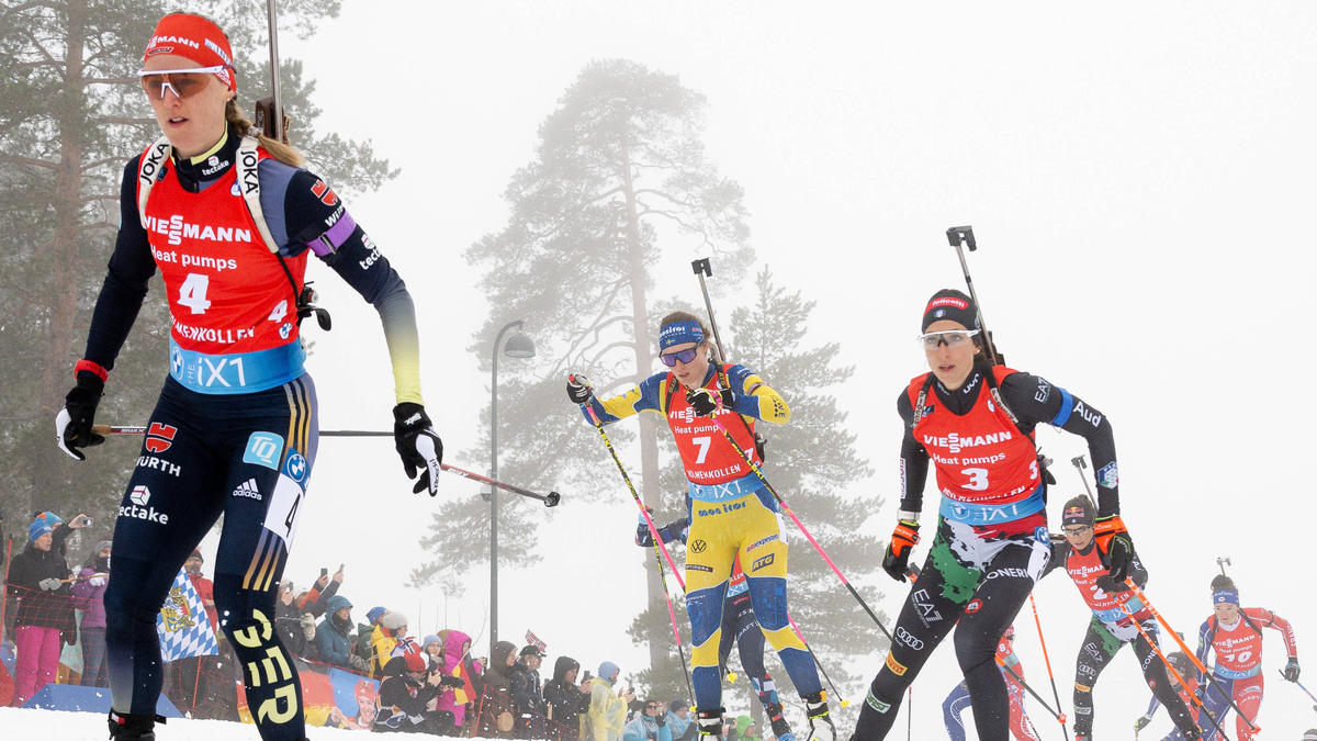 Denise Herrmann-Wick (l.) lief am Sonntag ihr letztes Biathlon-Rennen