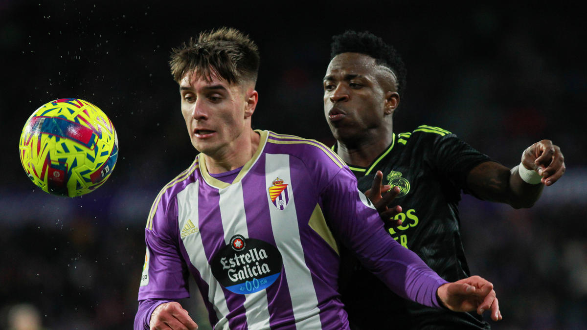 Top-Talent Iván Fresneda, hier gegen Real Madrids Vinicius, soll zum BVB wechseln