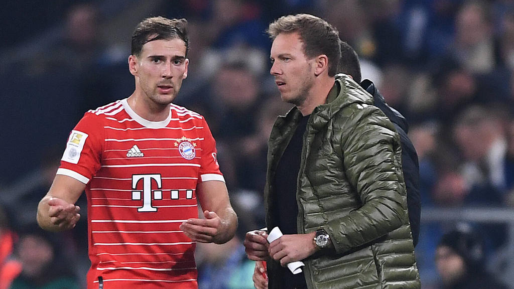 Leon Goretzka (l.) und Julian Nagelsmann kamen beim FC Bayern gut miteinander aus (Archivbild aus November 2022) Leon Goretzka (l.) und Julian Nagelsmann kamen beim FC Bayern gut miteinander aus (Archivbild aus November 2022)