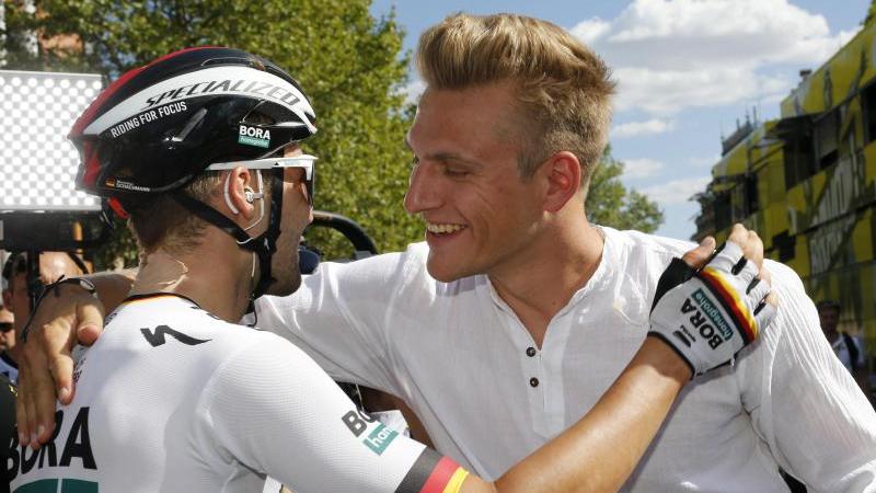 Ex-Sprintstar und aktueller Meister vereint: Marcel Kittel (r.) und Maximilian Schachmann Ex-Sprintstar und aktueller Meister vereint: Marcel Kittel (r.) und Maximilian Schachmann