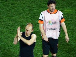 Arjen Robben (links) met Mark van Bommel (rechts)