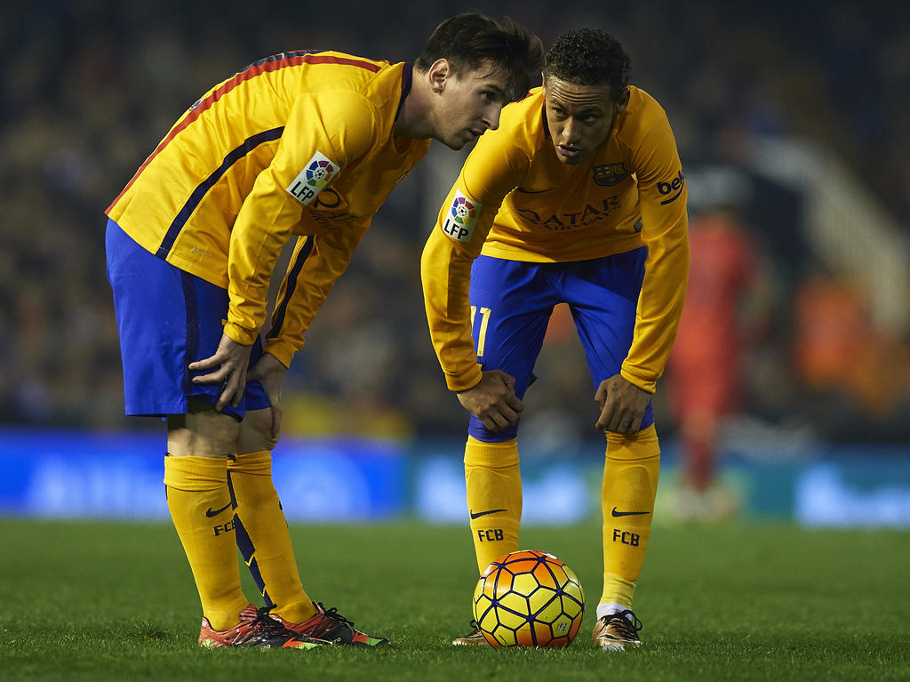 Lionel Messi (l.) und Neymar blieben gegen Valencia ineffizient