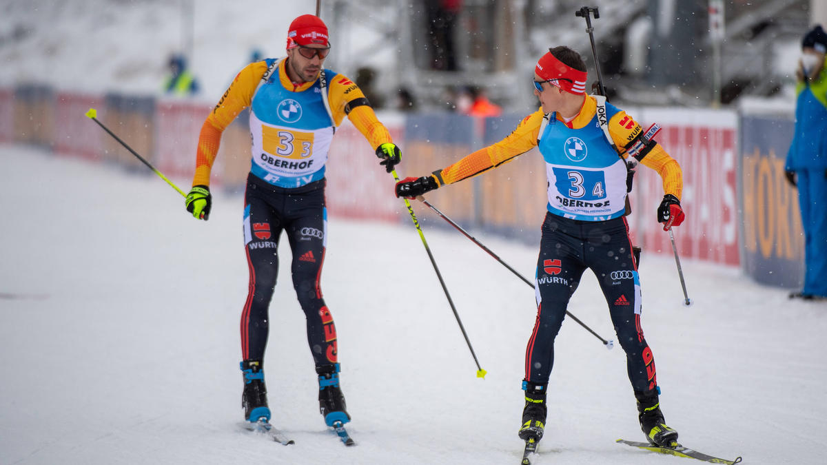Die deutschen Skijäger sicherten sich in Antholz den vierten Platz Die deutschen Skijäger sicherten sich in Antholz den vierten Platz