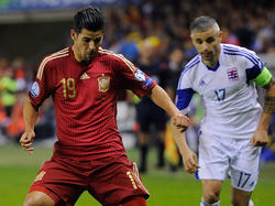 Nolito con la selección española durante el partido ante Eslovaquia. (Foto: Getty)