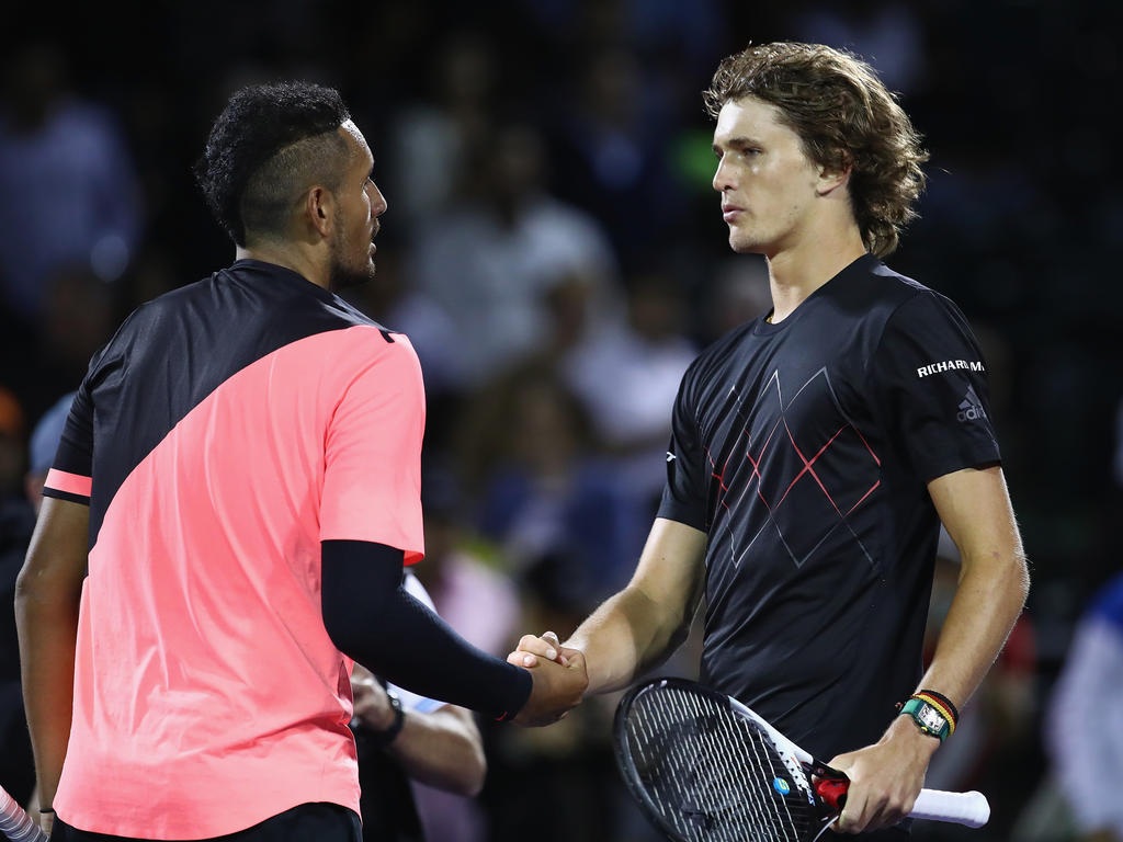 Alexander Zverev hat sein Achtelfinale gegen Nick Kyrgios gewonnen Alexander Zverev hat sein Achtelfinale gegen Nick Kyrgios gewonnen