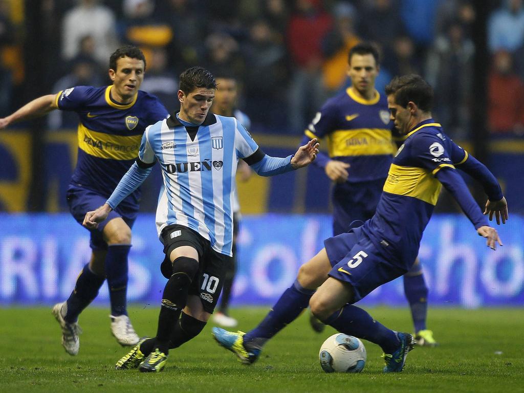 Rodrigo de Paul (l.) im Spiel gegen Boca Juniors