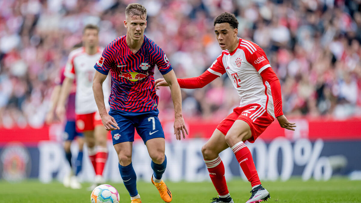 Dani Olmo (l.) rõ ràng đang thu hút sự quan tâm từ Manchester City