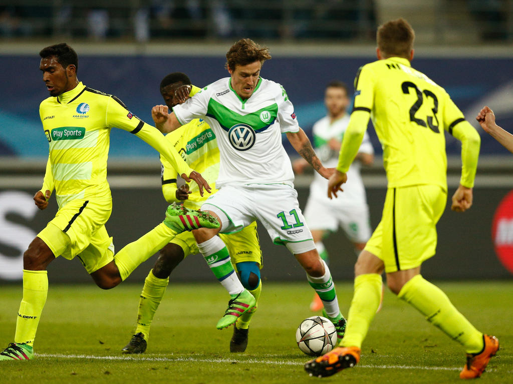 Max Kruse hizo uno de los tres goles del Wolfsburgo en Bélgica. (Foto: Getty)