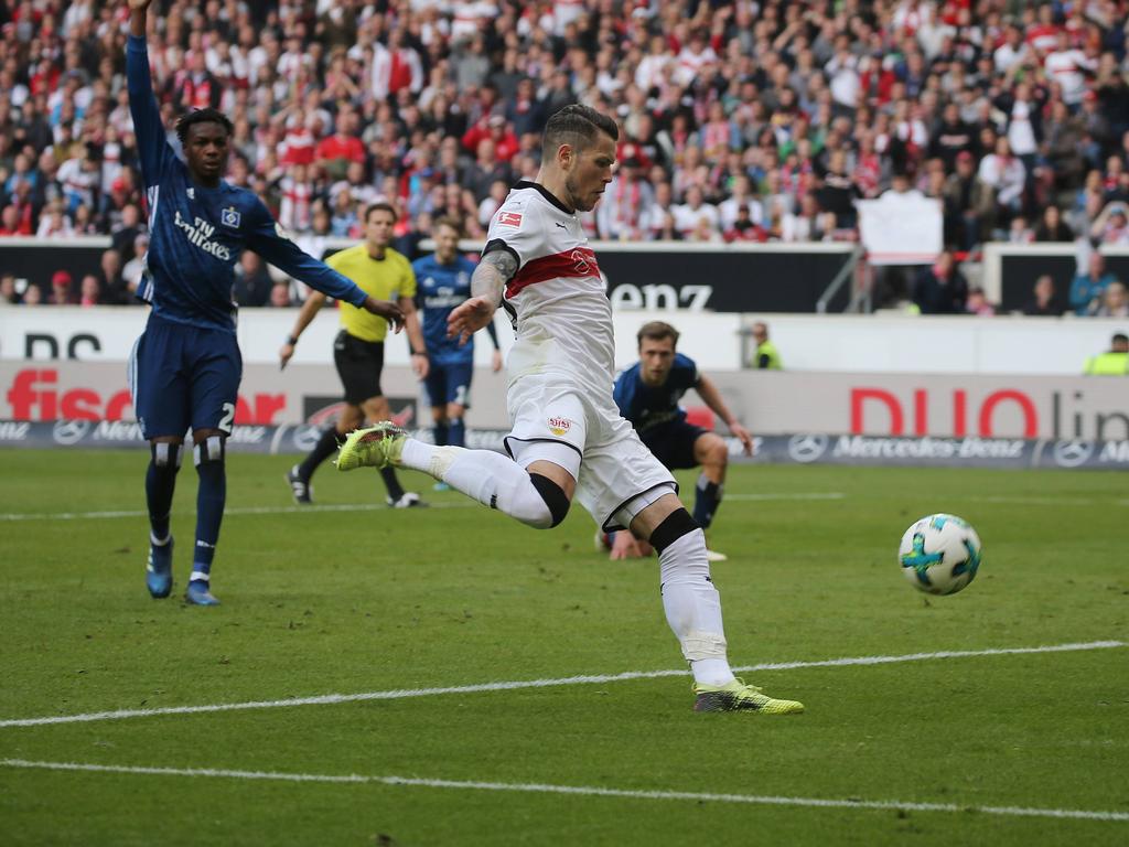 Daniel Ginczek traf kurz vor der Pause zum Ausgleich für den VfB