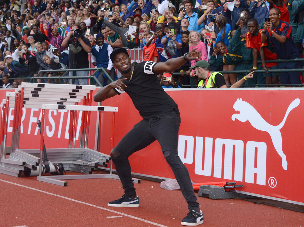 Leichtathletik-Superstar Usain Bolt besucht BVB-Fußballer
