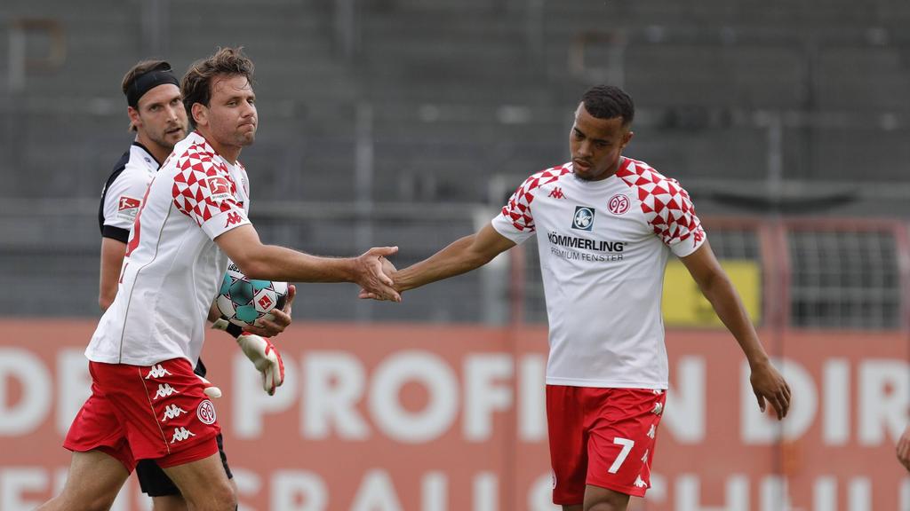 Adam Szalai (l.) erzielte zwei Treffer für den 1. FSV Mainz 05