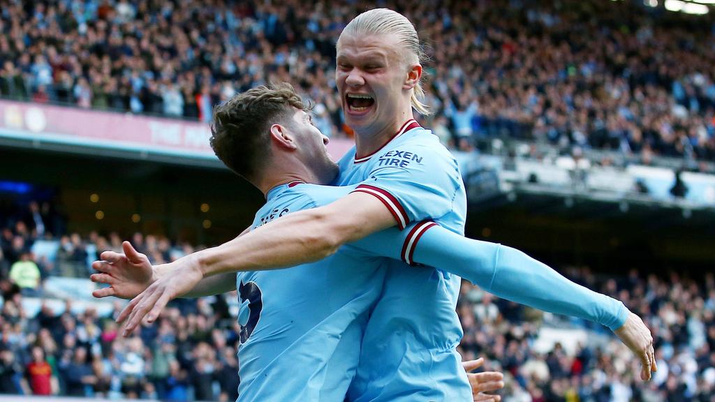 Beim 3:1-Sieg von Manchester City gegen Leicester City traf Erling Haaland doppelt Beim 3:1-Sieg von Manchester City gegen Leicester City traf Erling Haaland doppelt