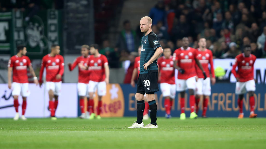 Werder Bremens Davy Klaassen kann es nicht fassen: Mainz nimmt die drei Punkte mit