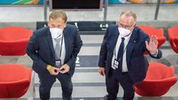 Bei der Frage nach einer Fan-Rückkehr einer Meinung: BVB-Boss Watzke und Bayerns scheidender Vorstandschef Rummenigge
