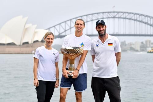 Das deutsche Team um Alexander Zverev (Mitte) gewann 2024 den United Cup